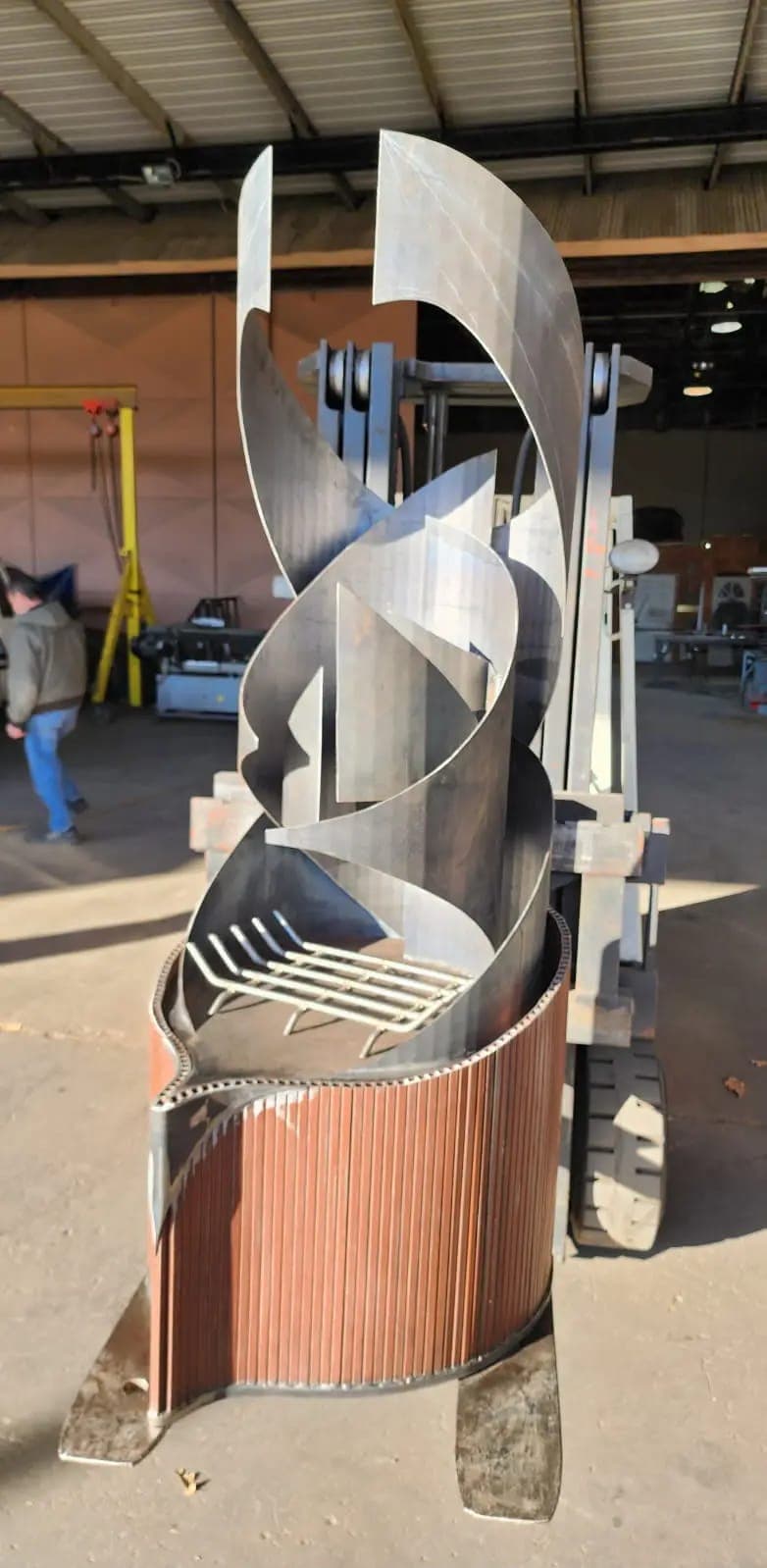 Welding and metal fabrication work, on-site progress photo