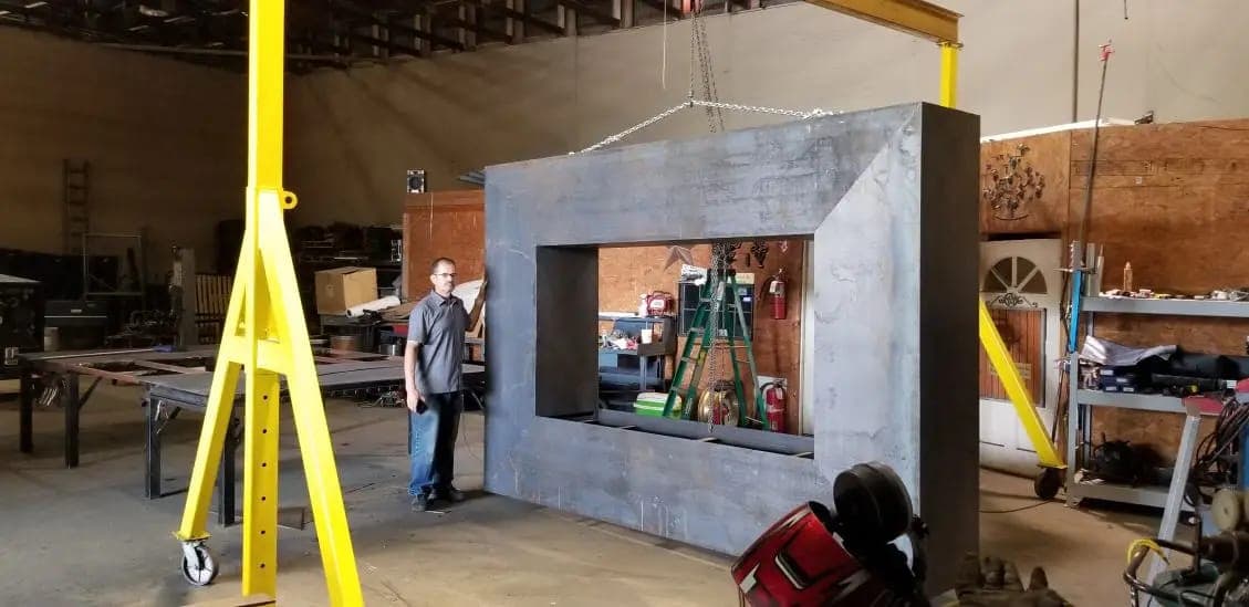 Welding and metal fabrication work, on-site progress photo