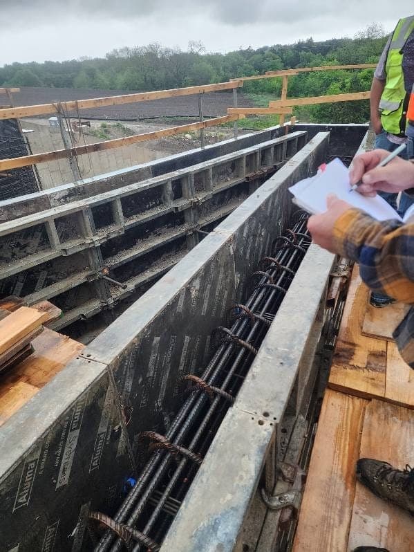 Welding and metal fabrication work, on-site progress photo