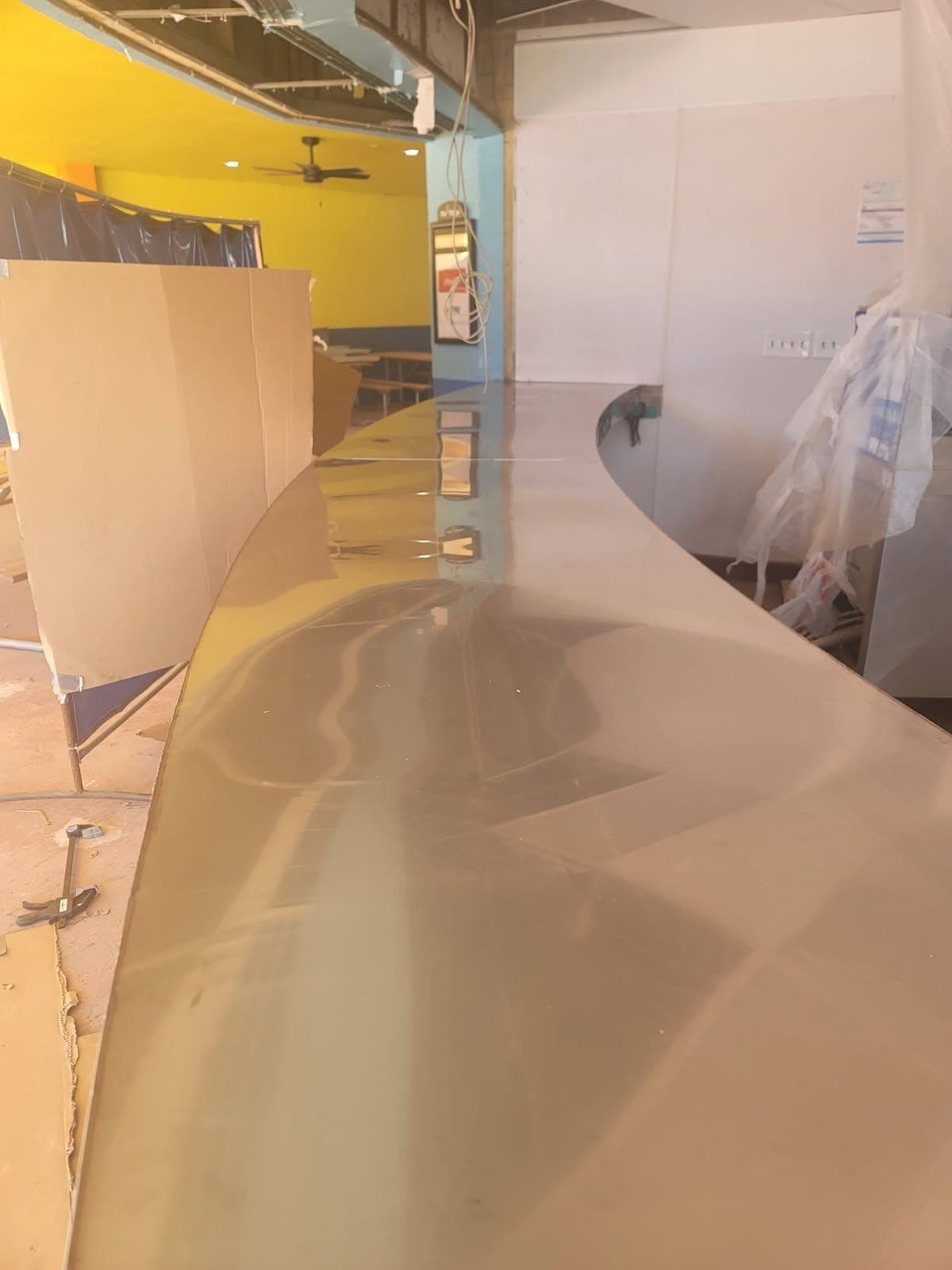 Welding and metal fabrication work, on-site progress photo