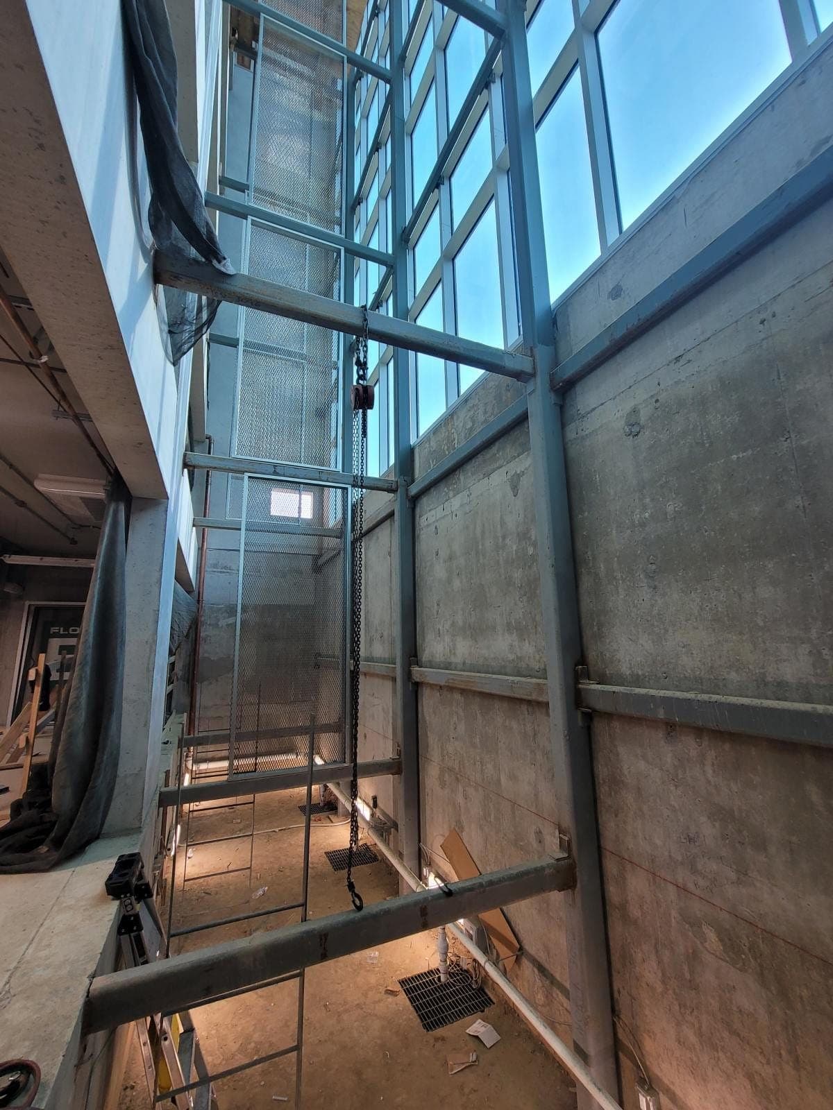 Welding and metal fabrication work, on-site progress photo