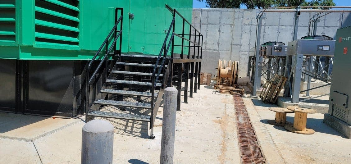Welding and metal fabrication work, on-site progress photo