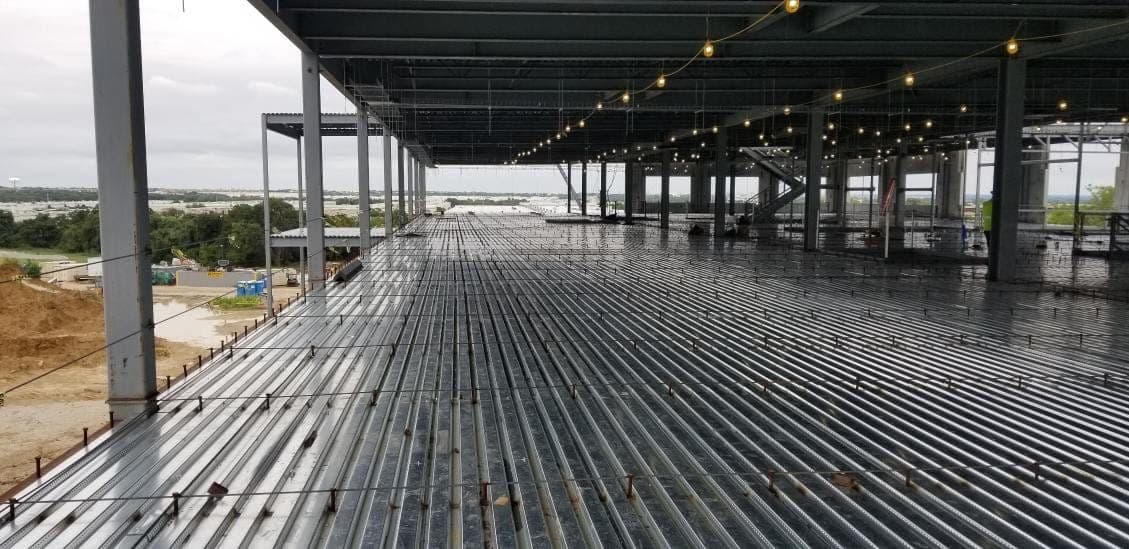 Welding and metal fabrication work, on-site progress photo
