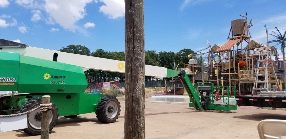 Welding and metal fabrication work, on-site progress photo