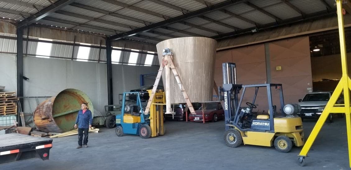 Welding and metal fabrication work, on-site progress photo