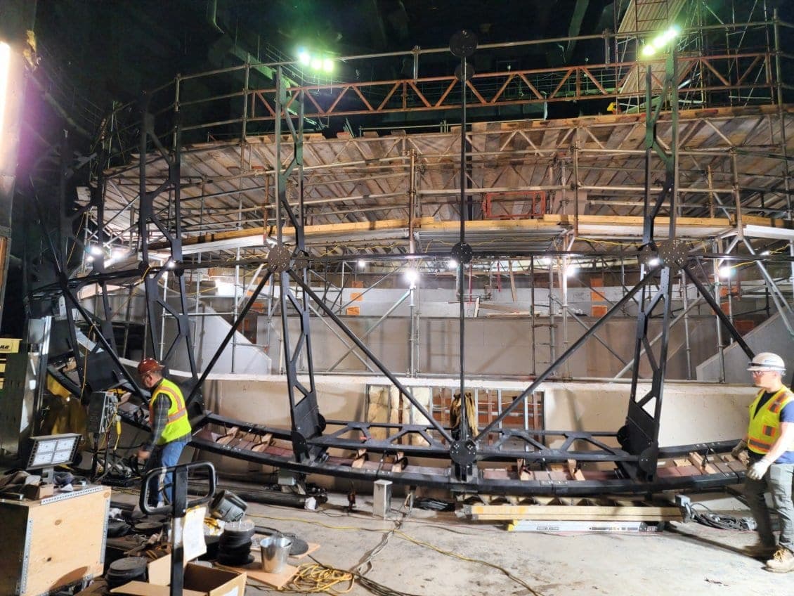 Steel stair and slide platform structure fabricated for a Hurricane Harbor ride