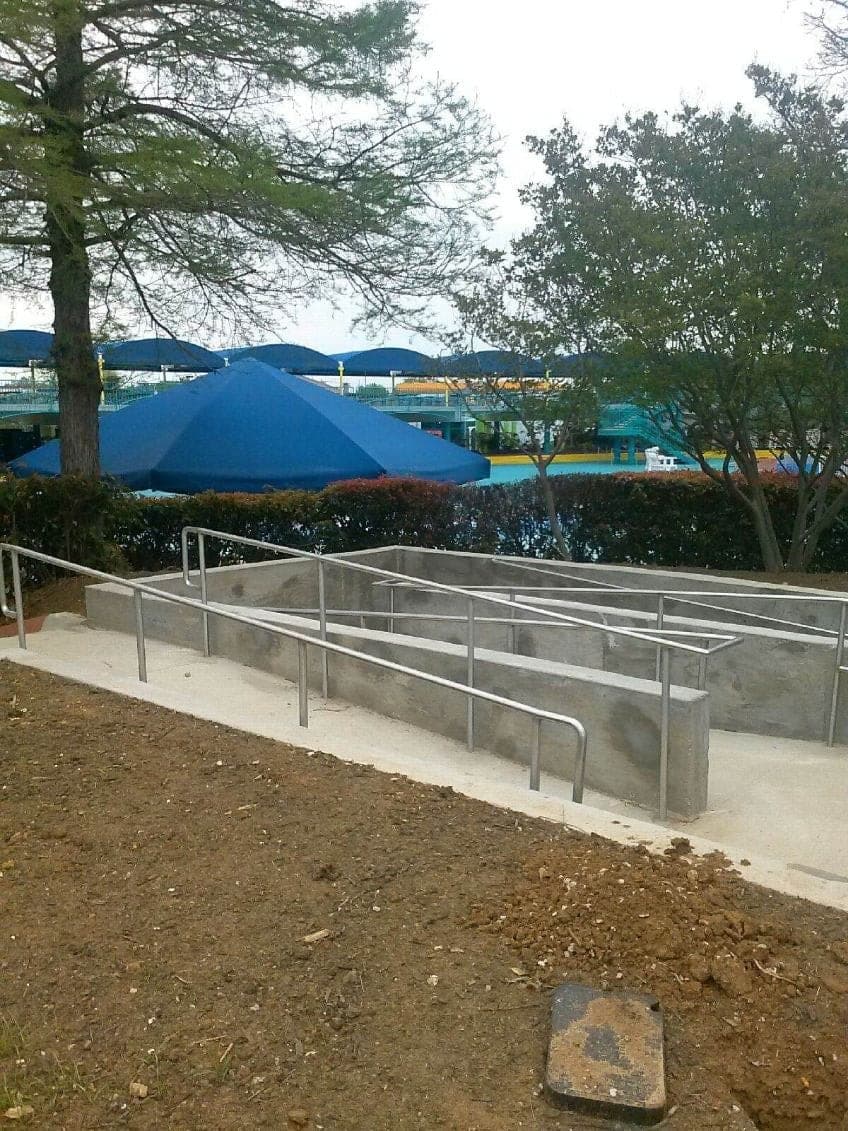 Commercial steel handrail installation, DFW
