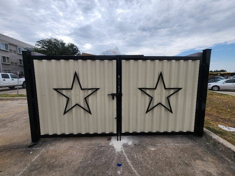 Steel enclosure gate installation, DFW