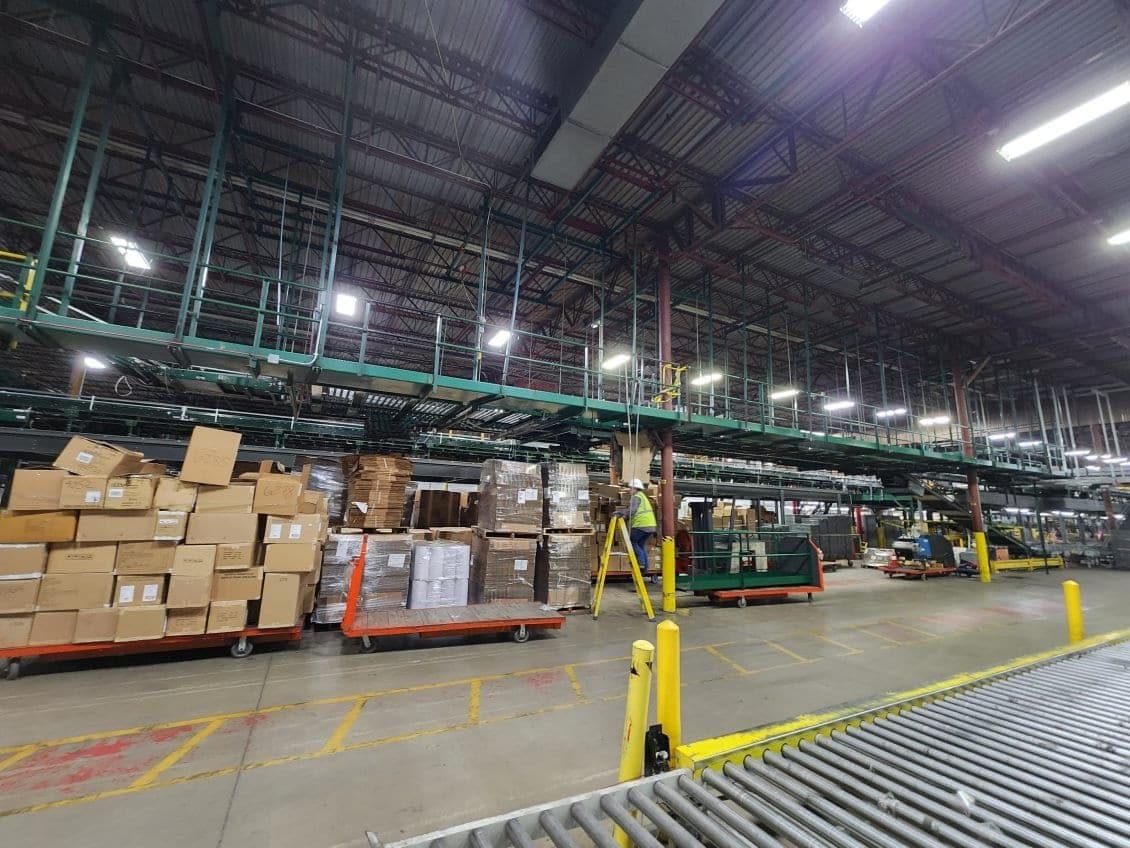 Steel catwalk fabricated and installed in a DFW warehouse